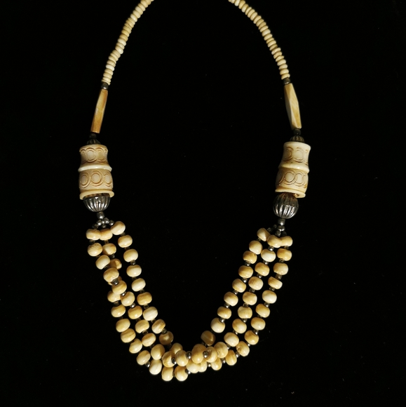 Carved Bone Necklace - Picture 1 of 5